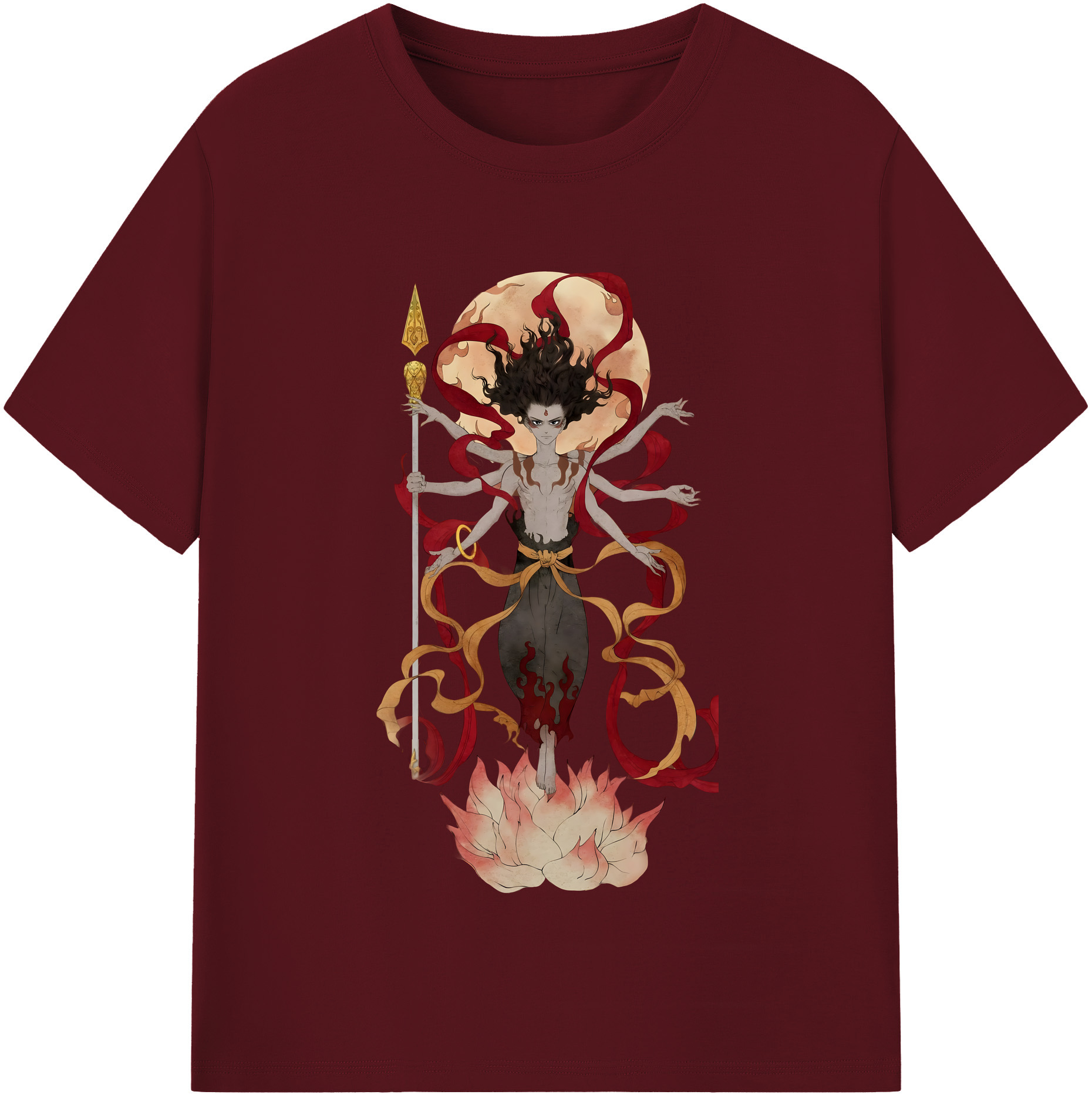 （画像用） Ne Zha 2 ナタ 魔童の大暴れ 綿100％半袖Tシャツ（フロントプリント）